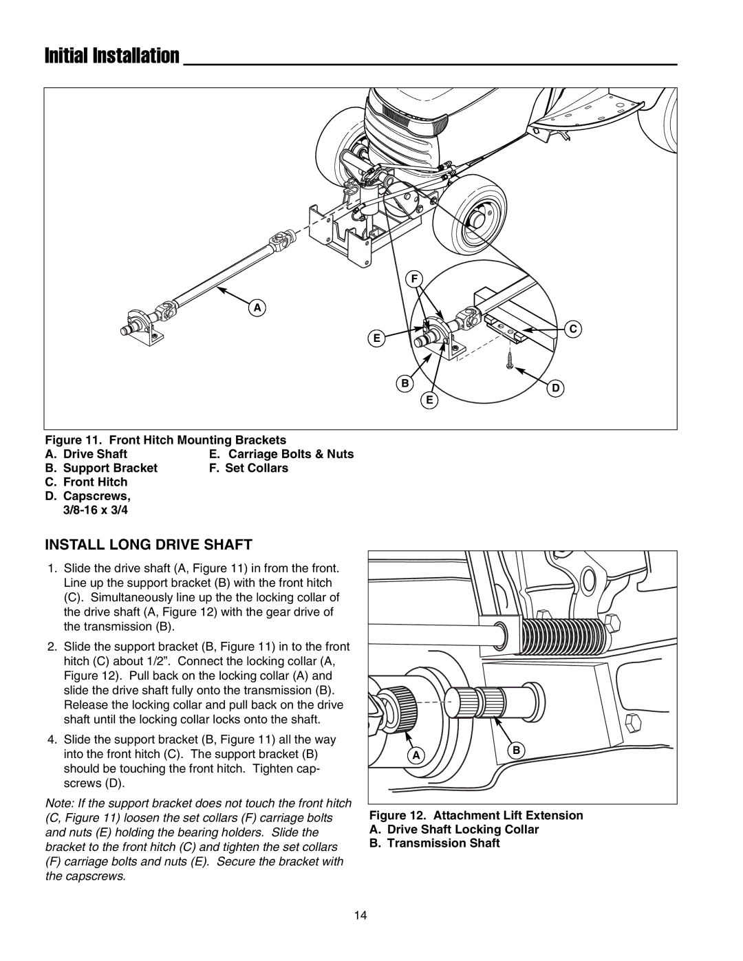 Simplicity LX 2000, LX 2900 manual Install Long Drive Shaft 