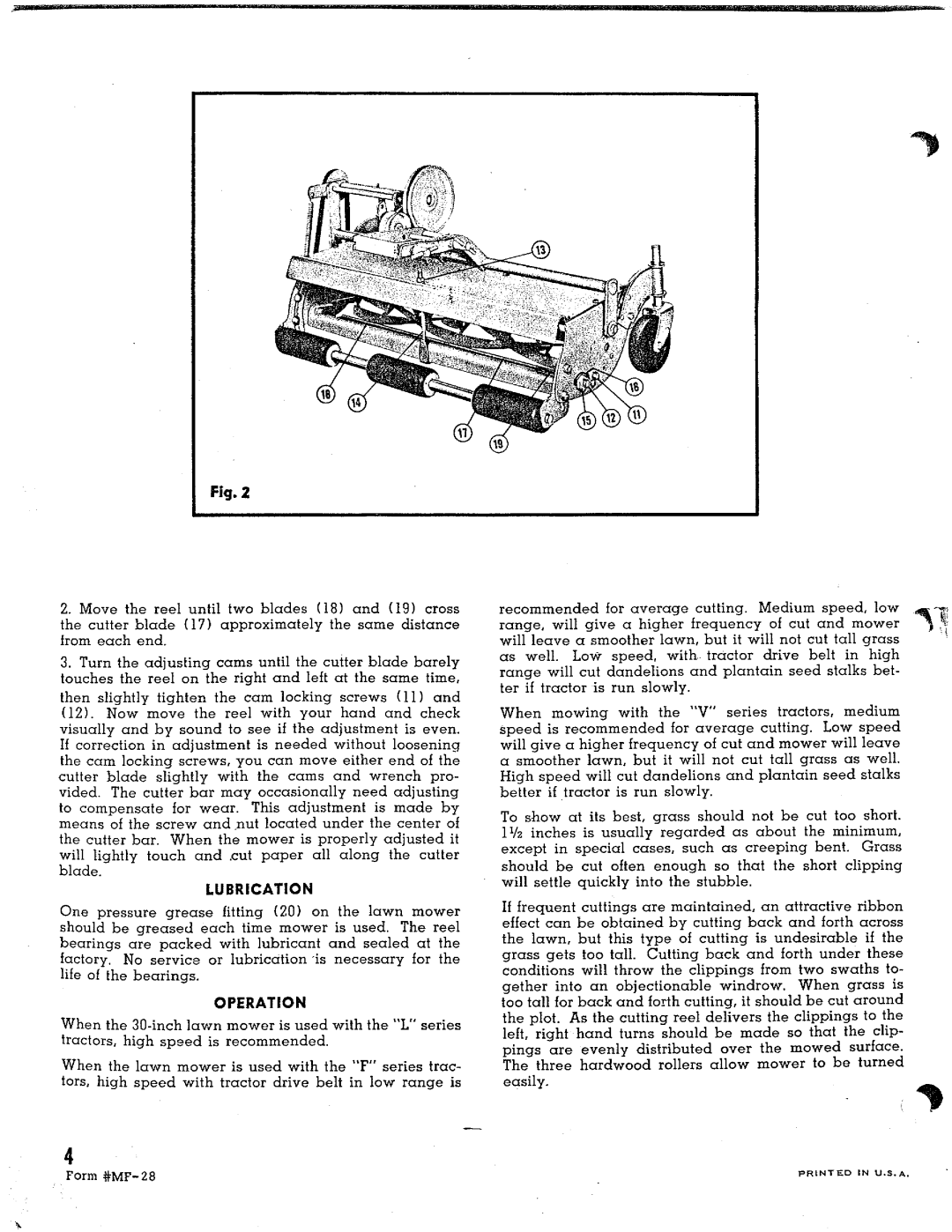 Simplicity Reel Mower manual 