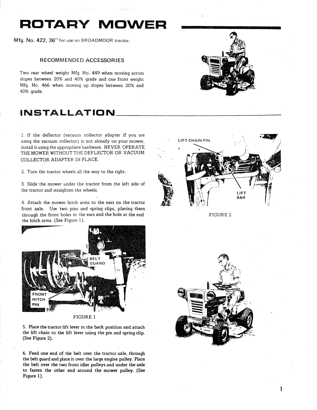 Simplicity Rotary Mower manual 