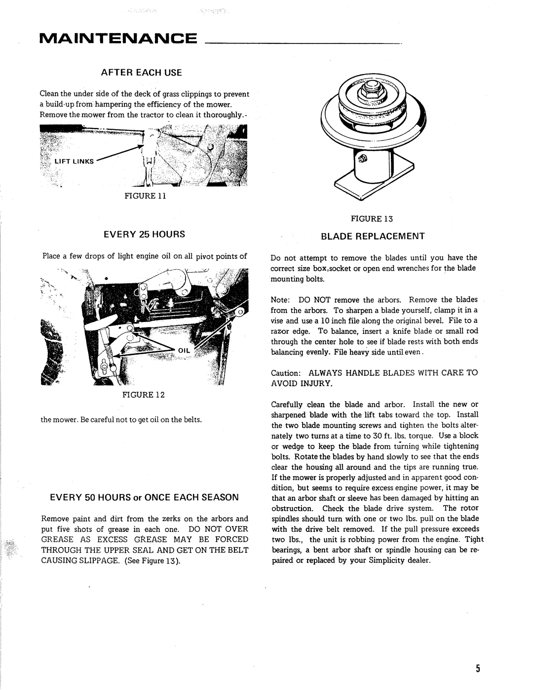 Simplicity Rotary Mower manual 