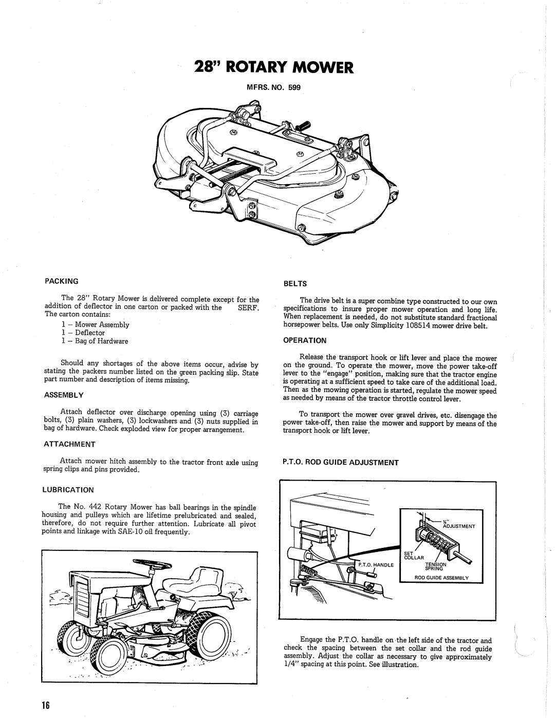 Simplicity SERF-525 manual 