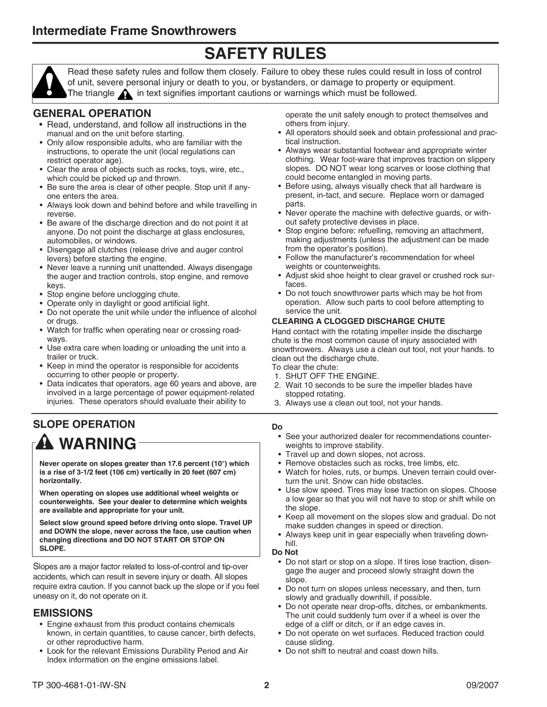 Simplicity SMI I1924EX, SNP I1924EX, SMI I 1924EX, B&S 24 (CE), 9GT B&S24(CE) manual Safety Rules 