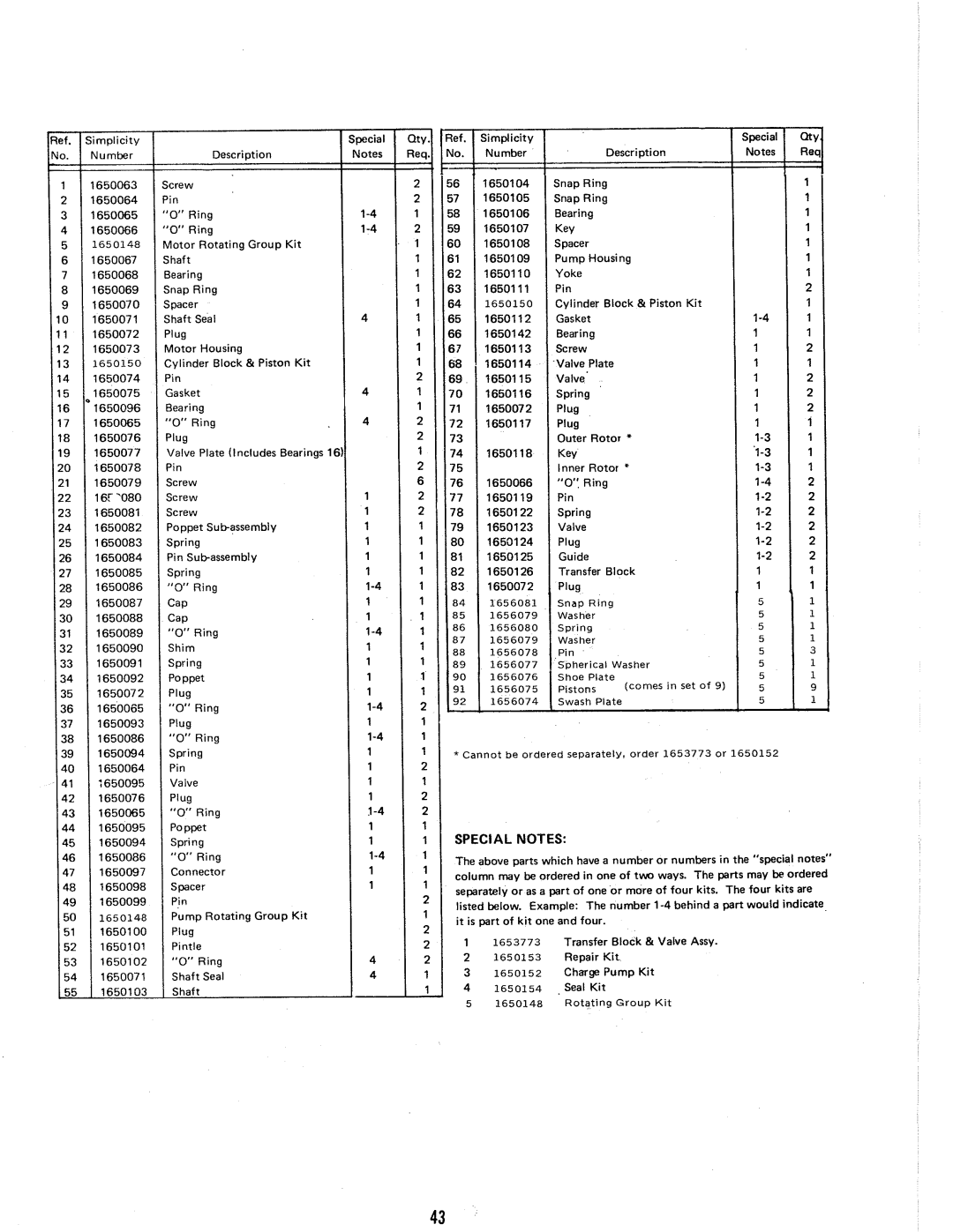 Simplicity System 7013H manual 