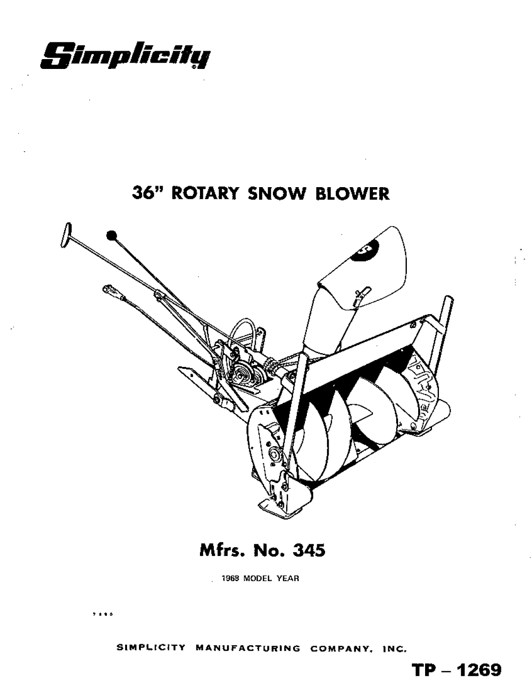 Simplicity TP - 1269 manual 