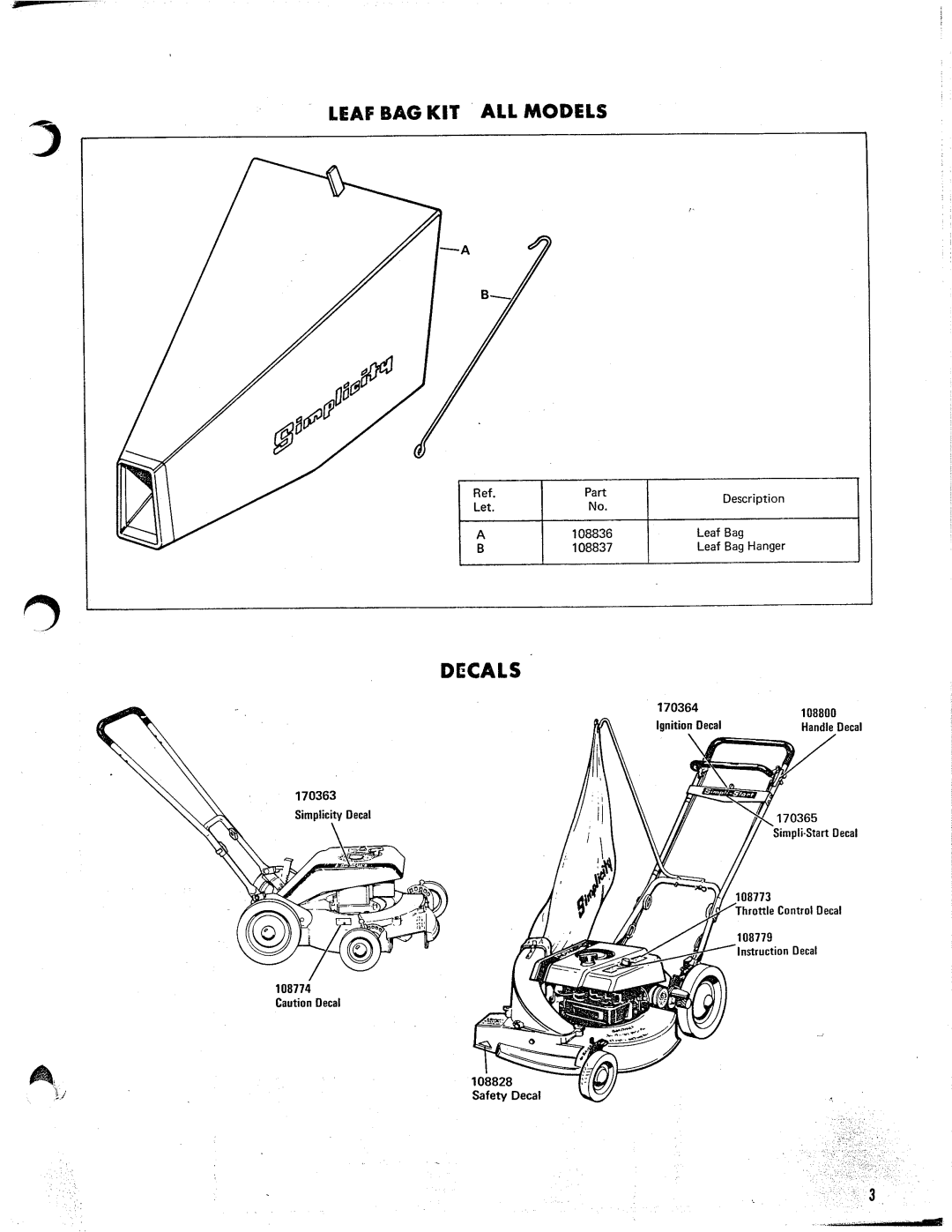 Simplicity TP 100 manual 