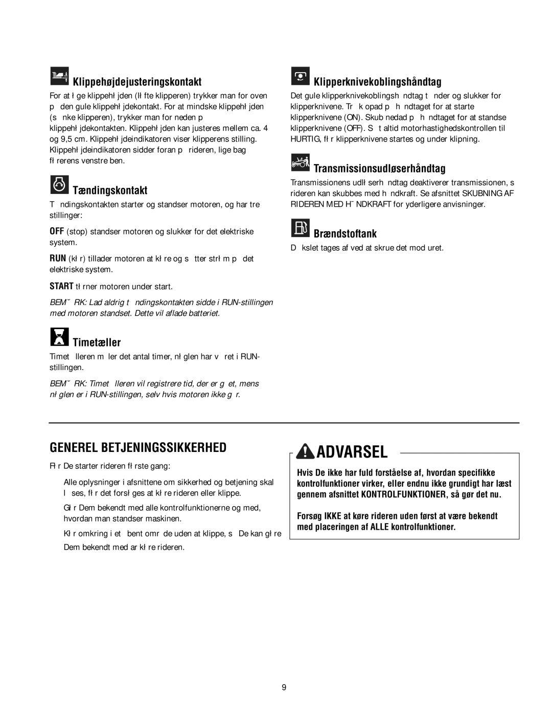 Simplicity TP 113 4470 02 instruction sheet Generel Betjeningssikkerhed 