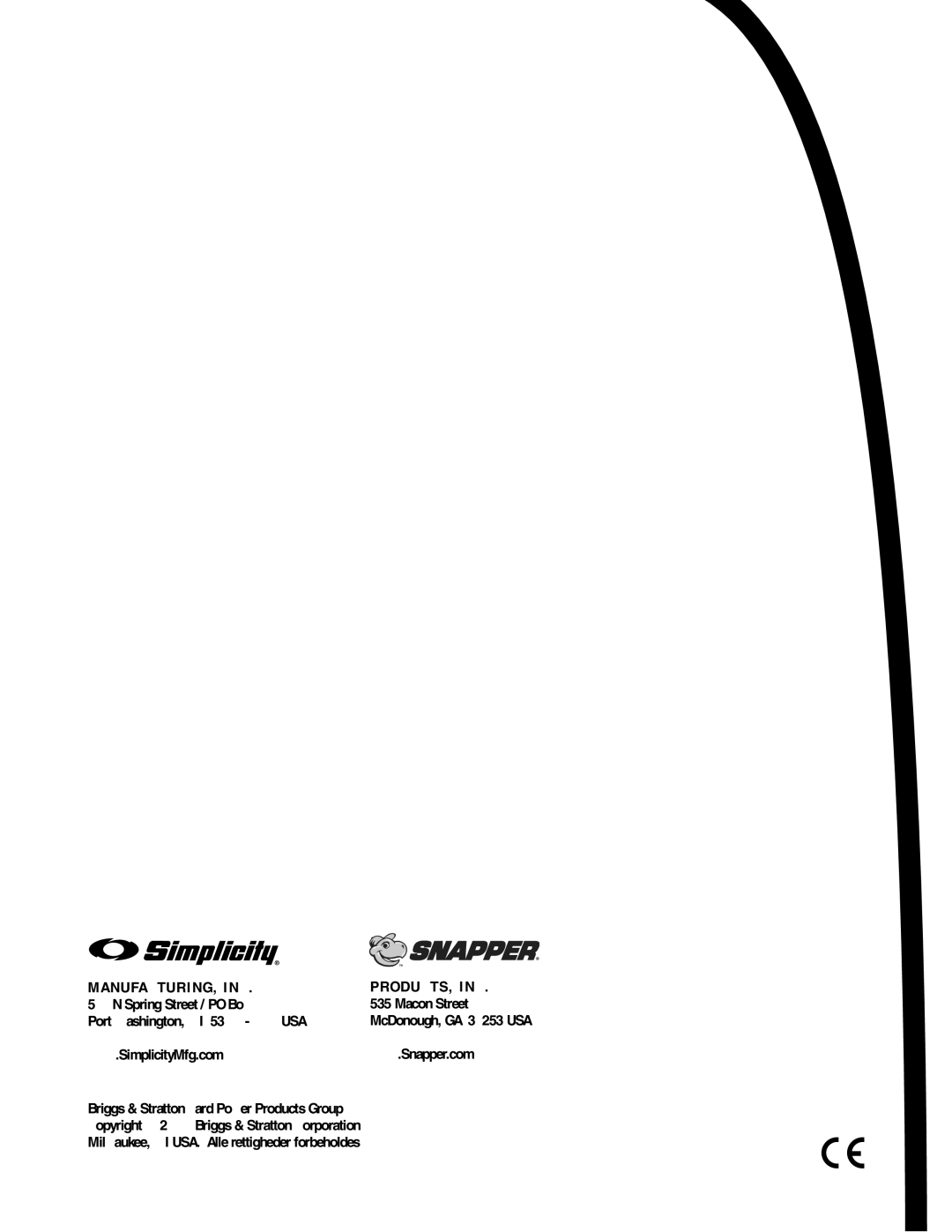 Simplicity TP 113 4470 02 instruction sheet McDonough, GA 30253 USA 