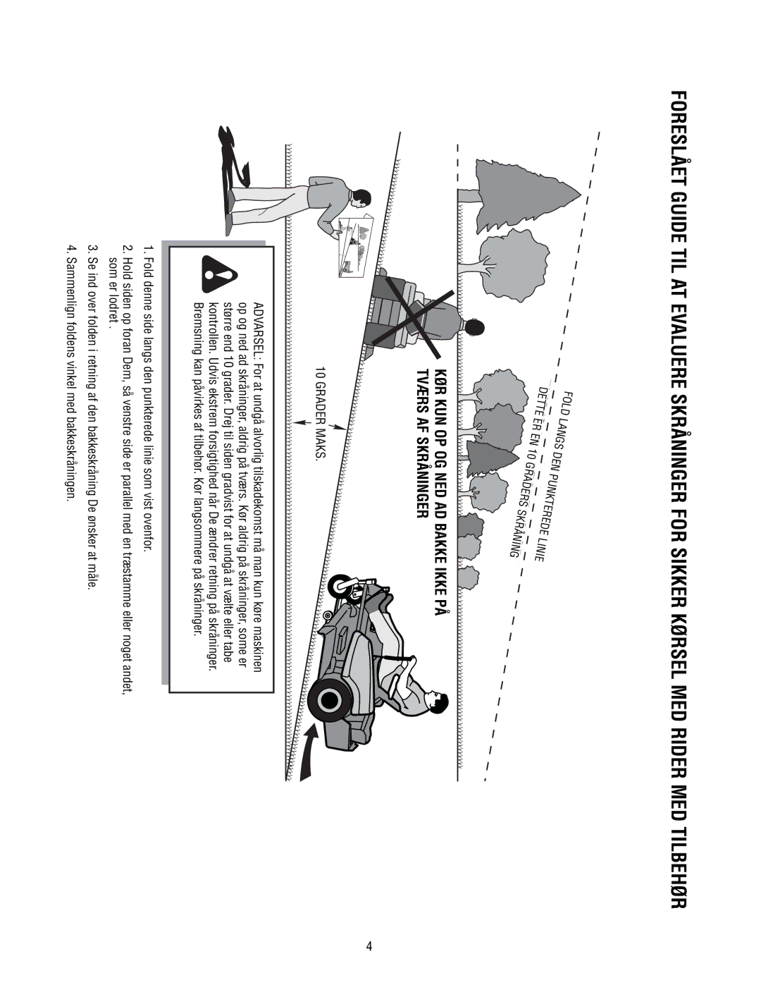 Simplicity TP 113 4470 02 instruction sheet KØR KUN OP OG NED AD Bakke Ikke PÅ, Tværs AF Skråninger, Som er lodret 