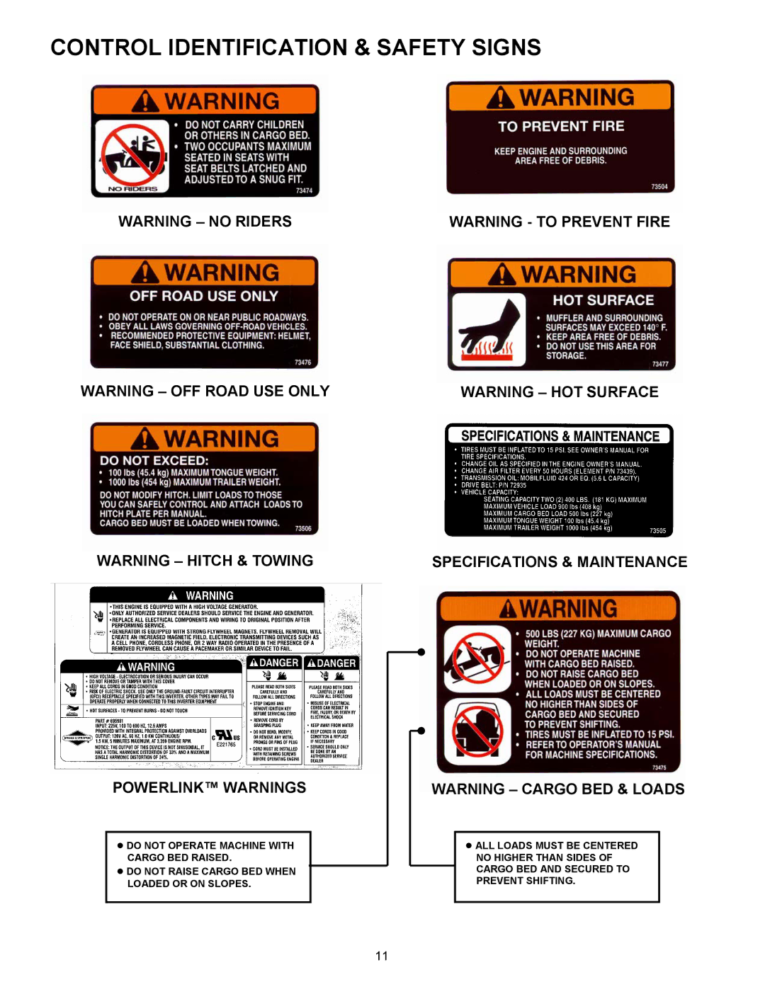 Simplicity UV1621BV, UVGT1621BV, UVG1621BV important safety instructions Powerlink Warnings, Specifications & Maintenance 