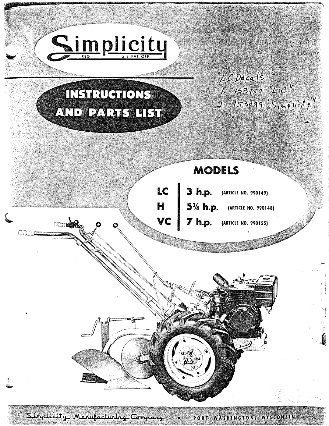 Simplicity VC manual 