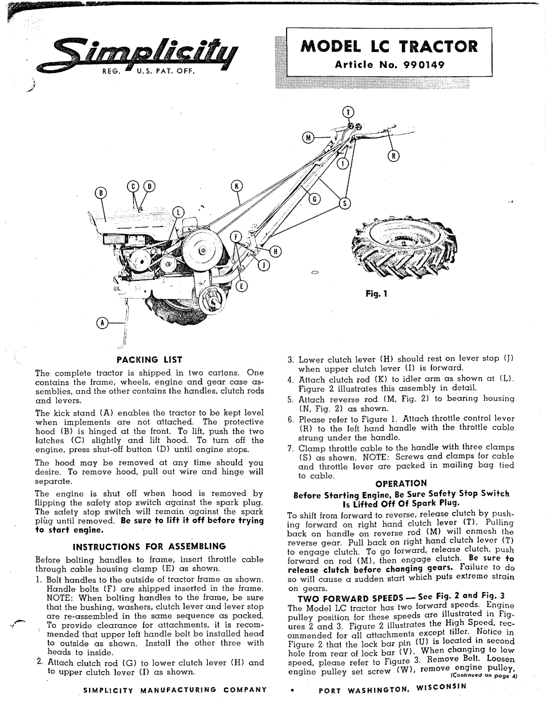 Simplicity VC manual 