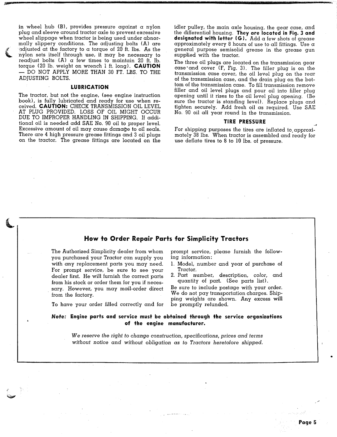 Simplicity VC manual 