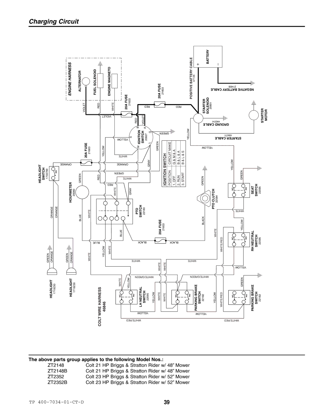 Simplicity ZT2352K, ZT2148B, ZT2352B, ZT2148K specifications Charging Circuit 