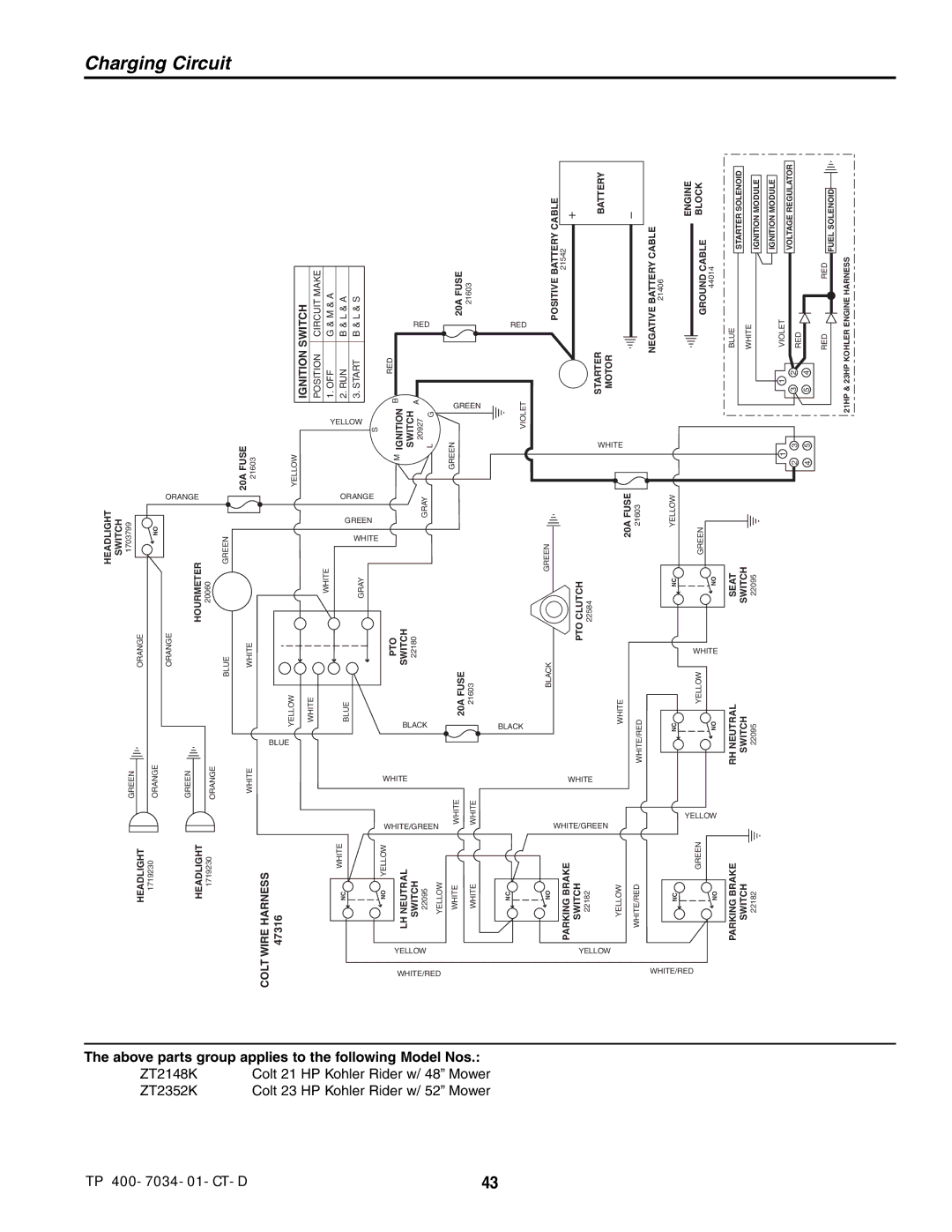 Simplicity ZT2352B, ZT2148B, ZT2352K, ZT2148K specifications Charging Circuit 