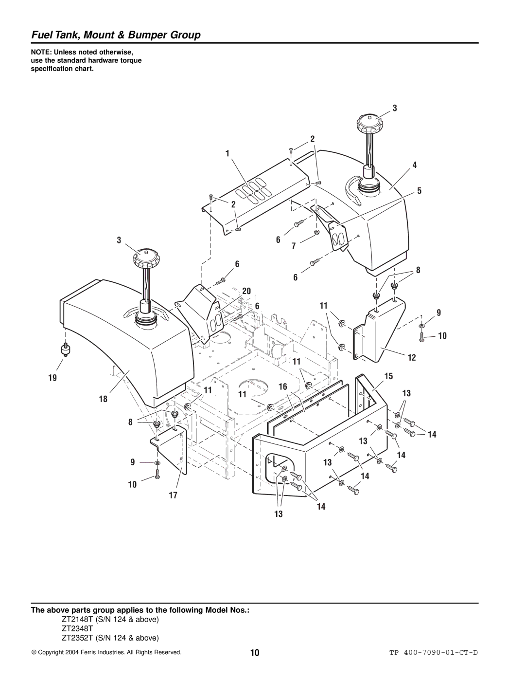 Simplicity specifications ZT2148T S/N 124 & above ZT2348T ZT2352T S/N 124 & above 