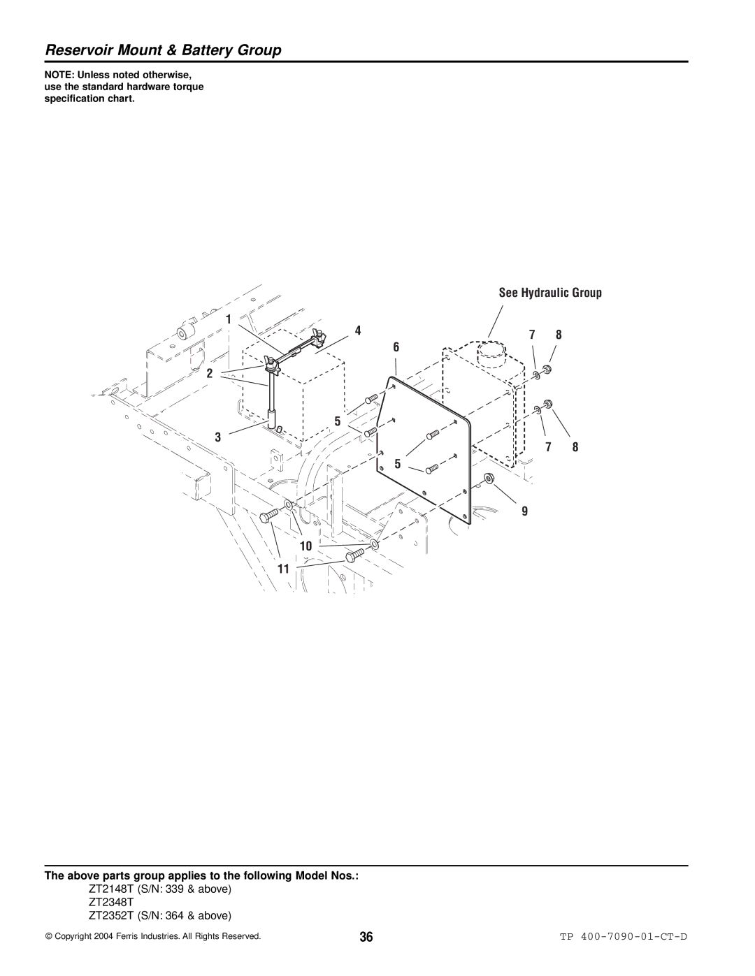 Simplicity specifications ZT2148T S/N 339 & above ZT2348T ZT2352T S/N 364 & above 