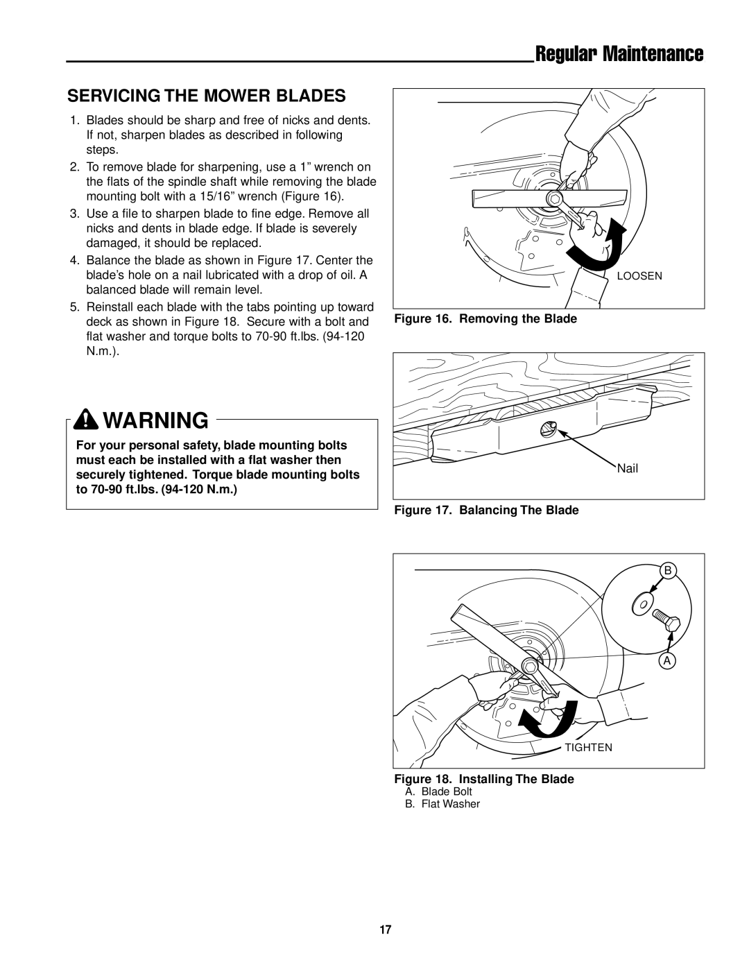 Simplicity ZT2561 manual Servicing the Mower Blades, Removing the Blade 