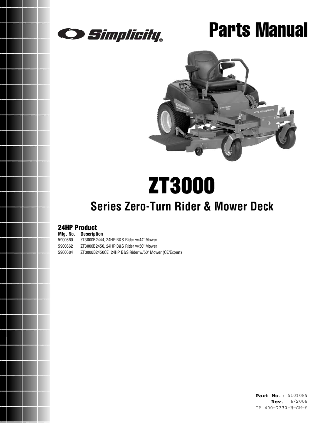 Simplicity ZT3000 manual 