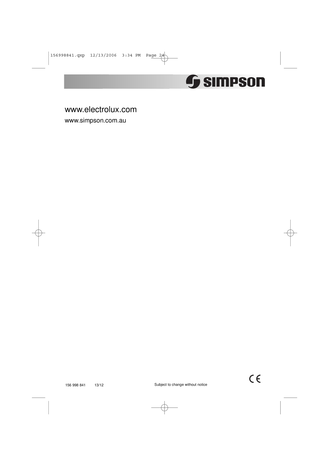 Simpson 52C850 user manual 13/12 