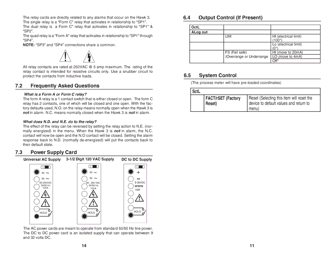 Simpson Electric H340 manual Frequently Asked Questions, Power Supply Card, Output Control If Present, System Control 