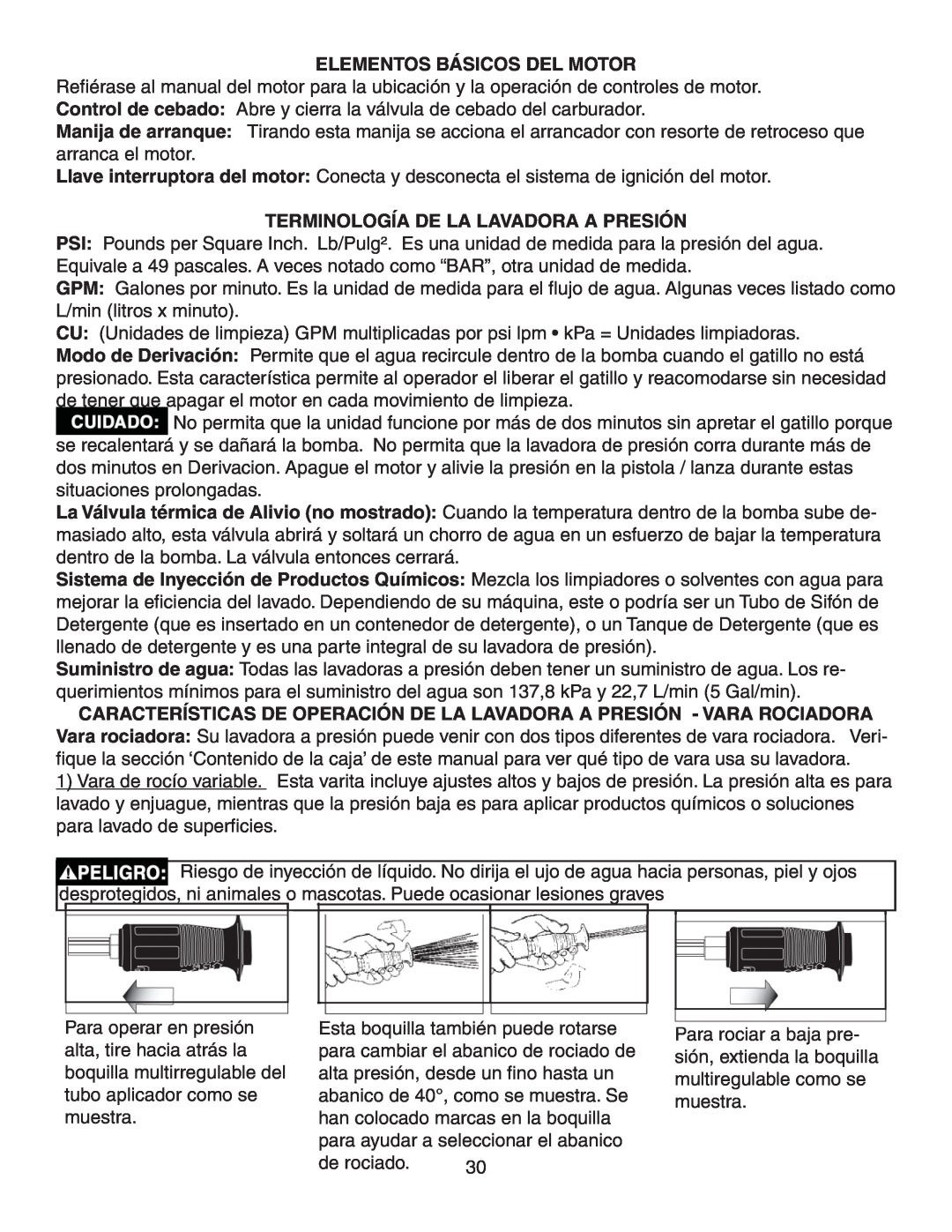 Simpson MSV3000, MSV2600 warranty Elementos Básicos Del Motor, Terminología De La Lavadora A Presión 
