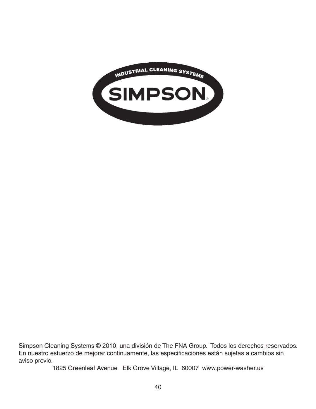 Simpson V3100 warranty 