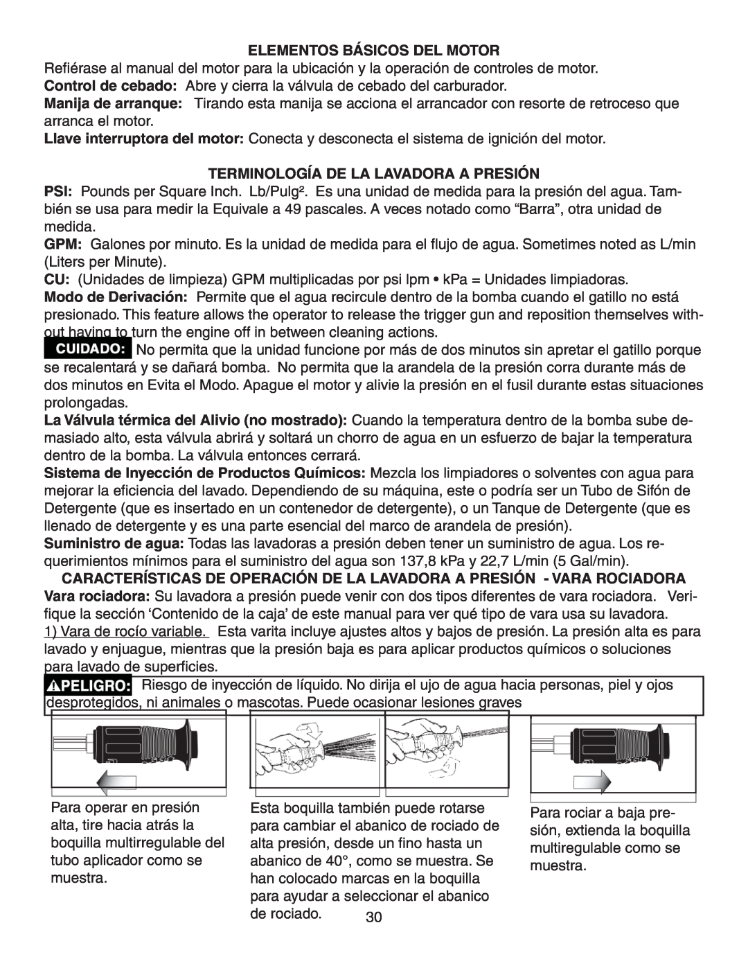 Simpson V3100 warranty Elementos Básicos Del Motor, Terminología De La Lavadora A Presión 