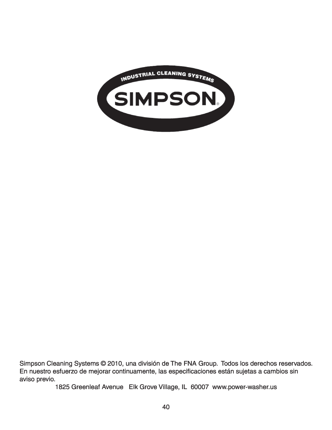 Simpson V3100 warranty 