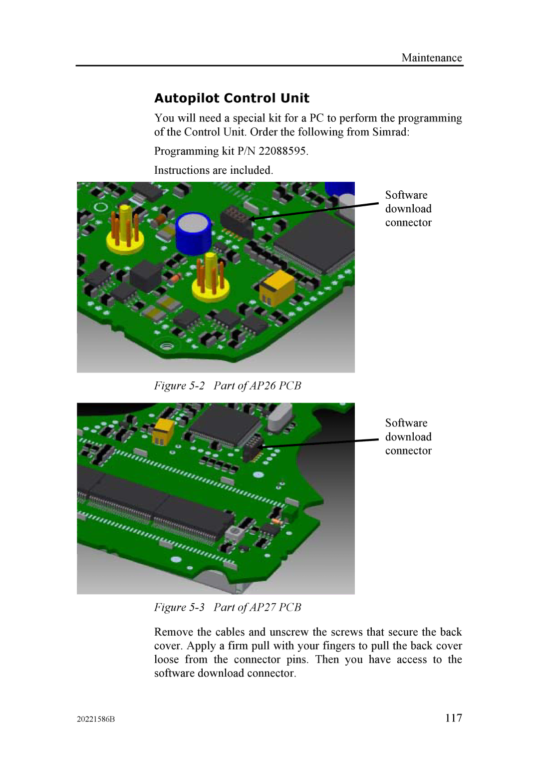 Simrad AP27 manual Autopilot Control Unit, Part of AP26 PCB 