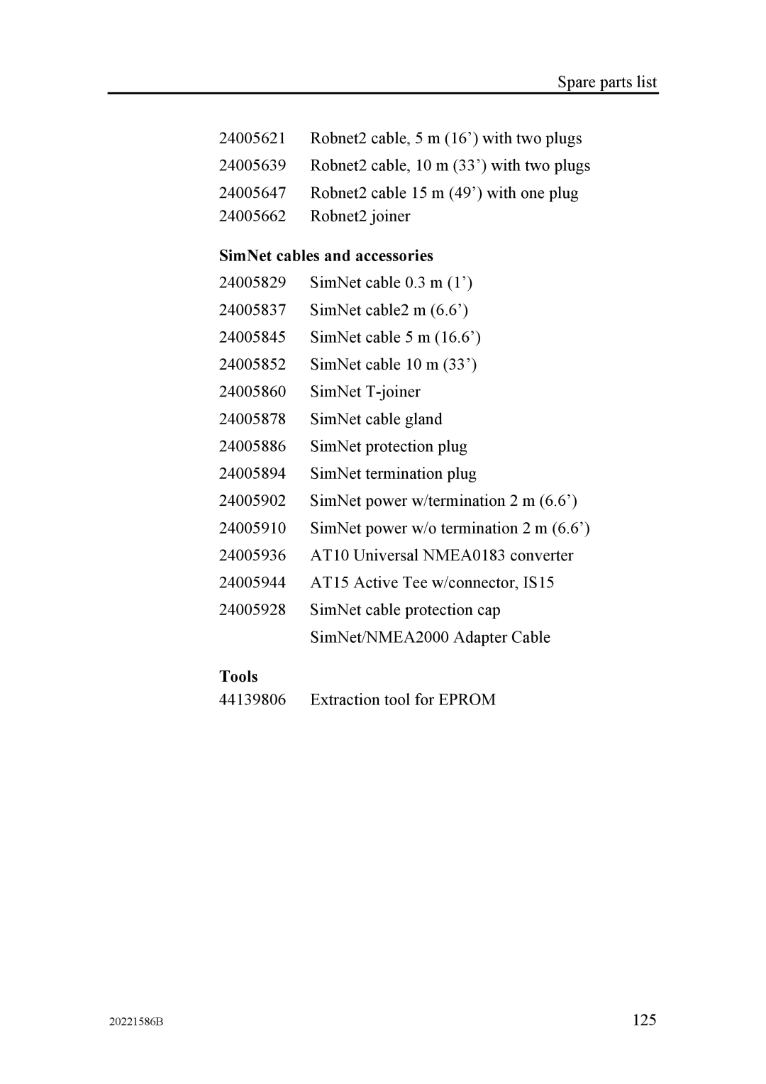 Simrad AP26, AP27 manual SimNet cables and accessories, Tools 