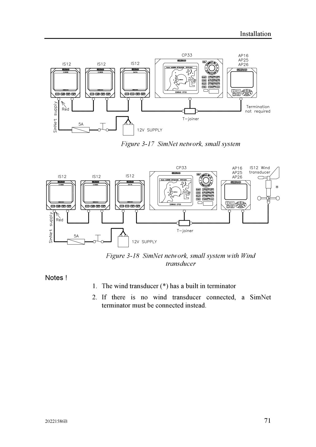 Simrad AP26, AP27 manual SimNet network, small system 