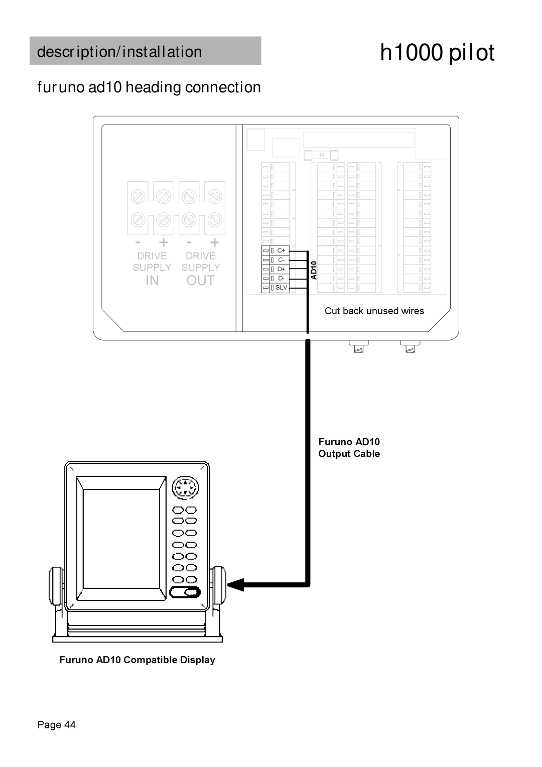 Simrad H1000 manual + +, Furuno ad10 heading connection 