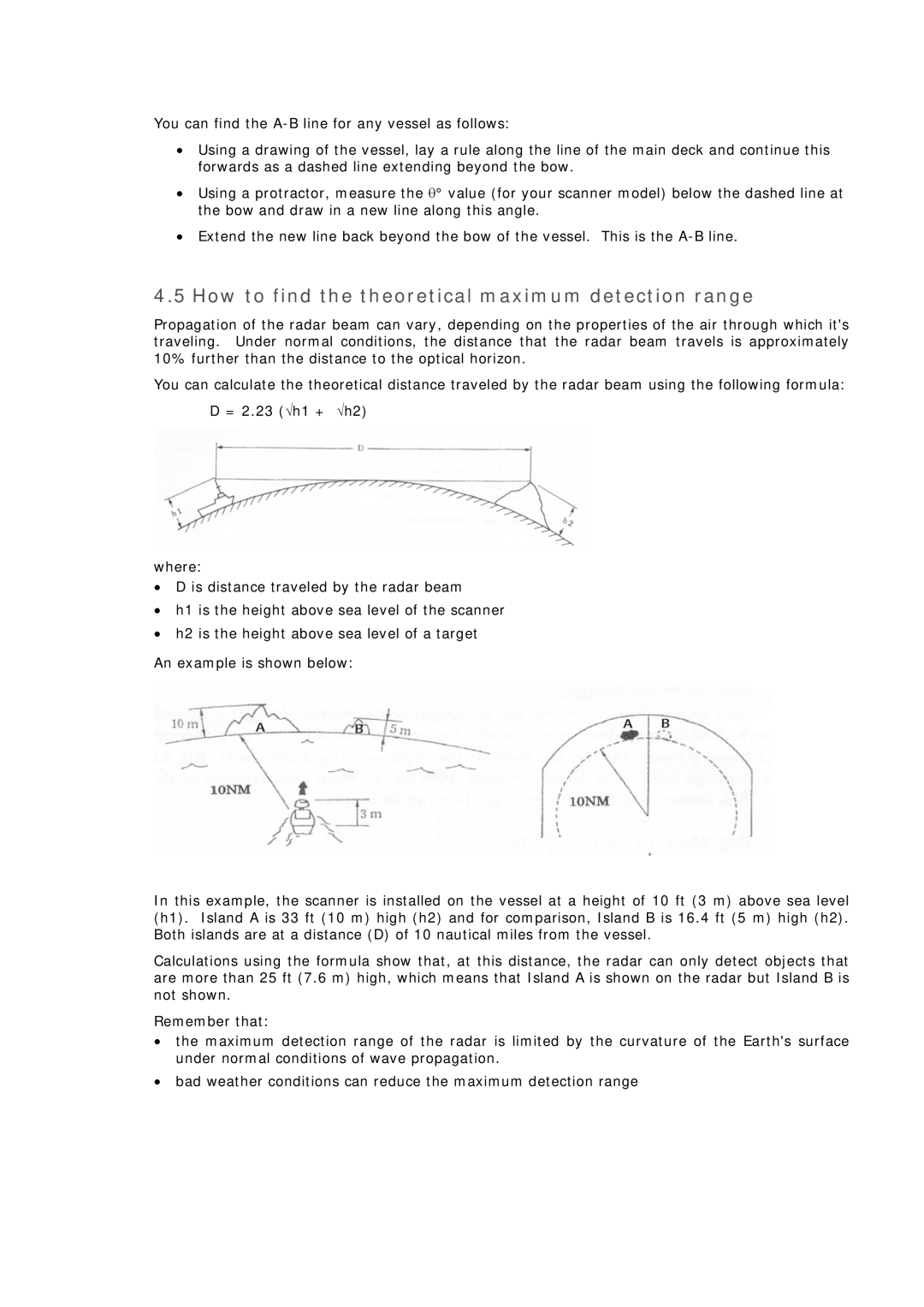 Simrad MN000802A-G manual How to find the theoretical maximum detection range 