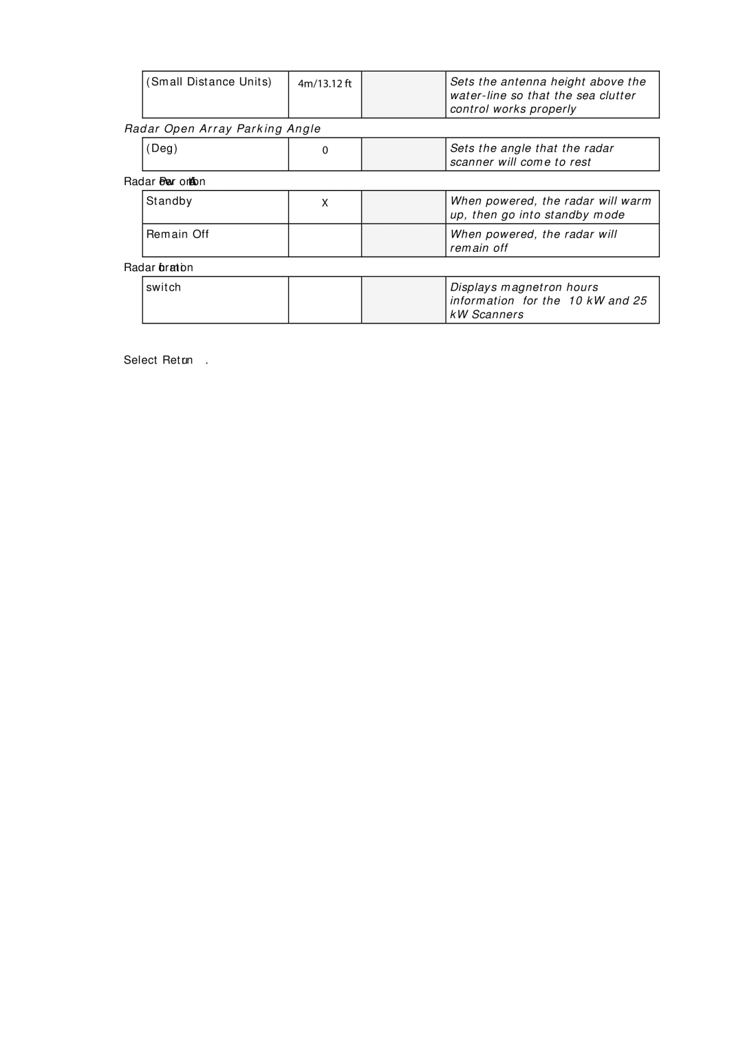 Simrad MN000802A-G manual Radar Power on Action, Radar information 