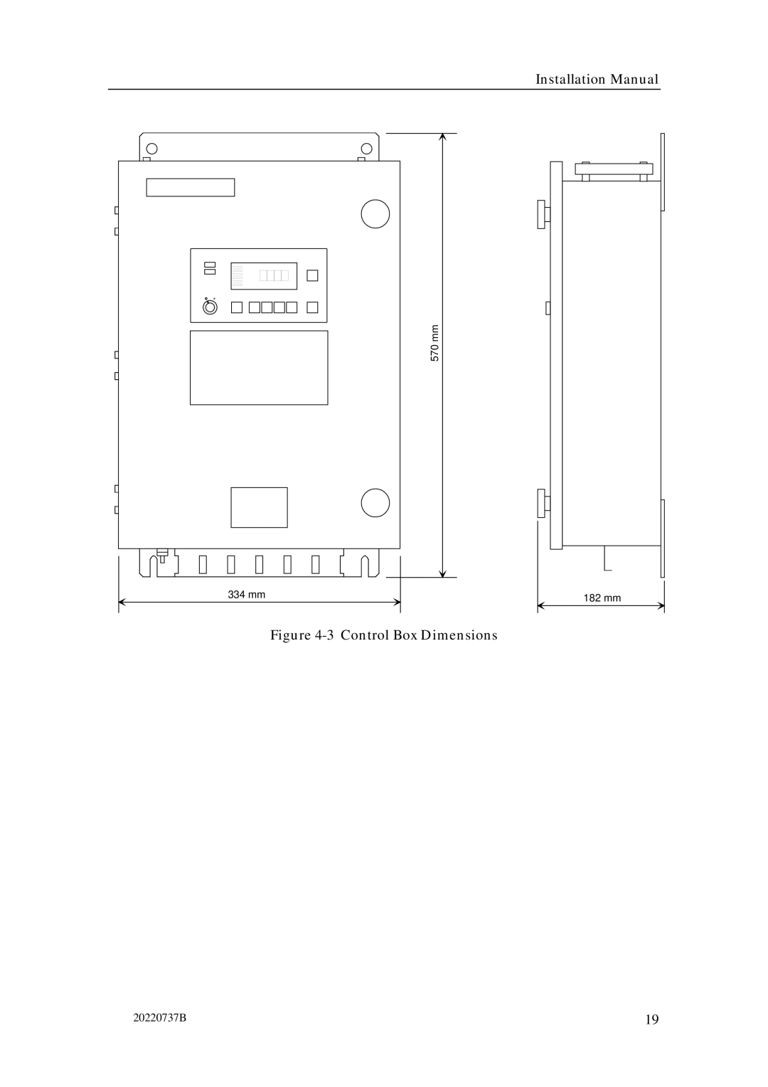 Simrad RGC12 manual Control Box Dimensions 