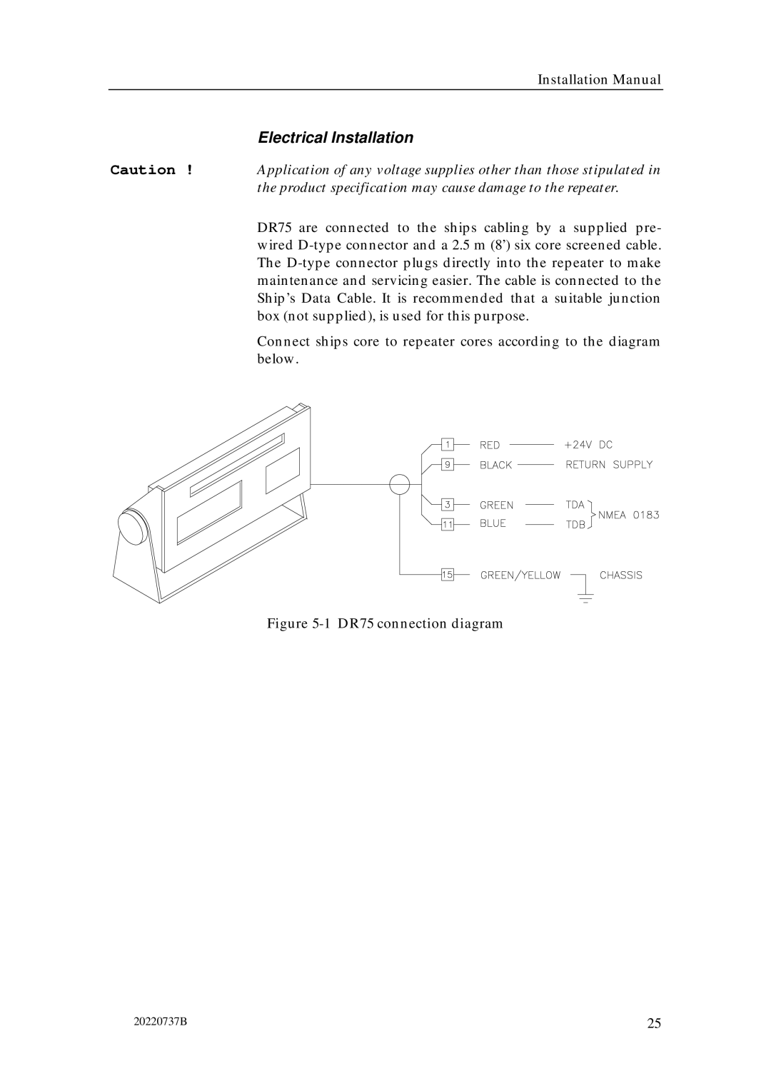 Simrad RGC12 manual Electrical Installation 