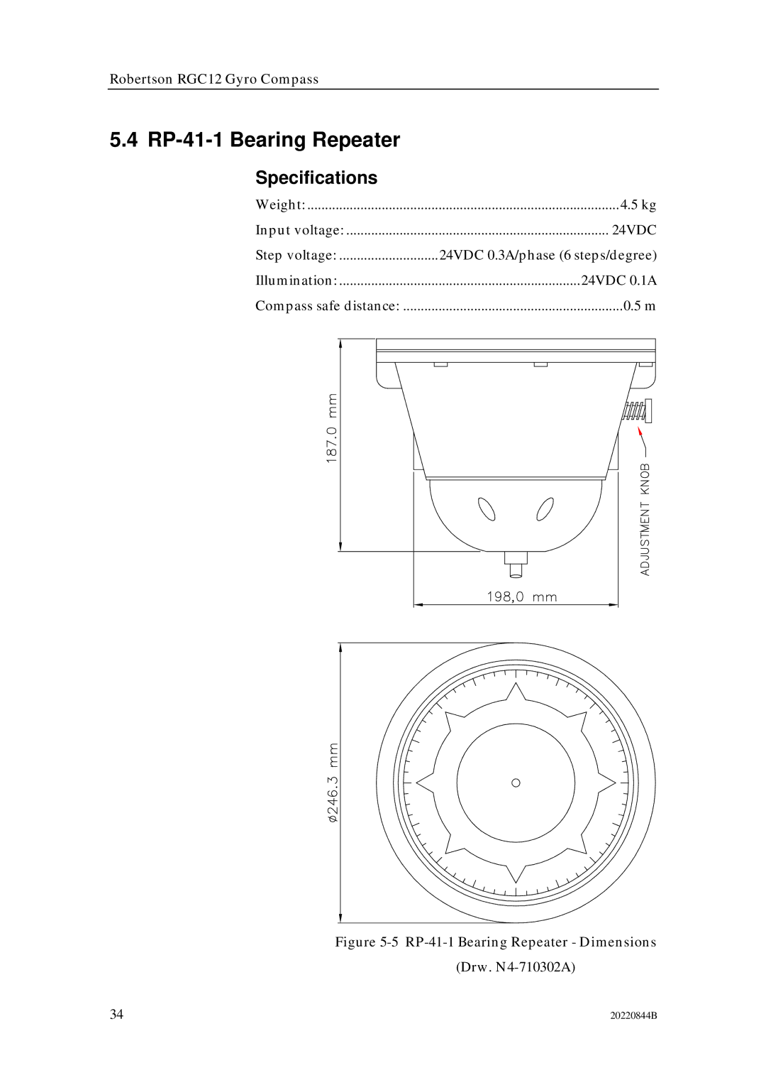 Simrad RGC12 manual RP-41-1 Bearing Repeater, 24VDC 