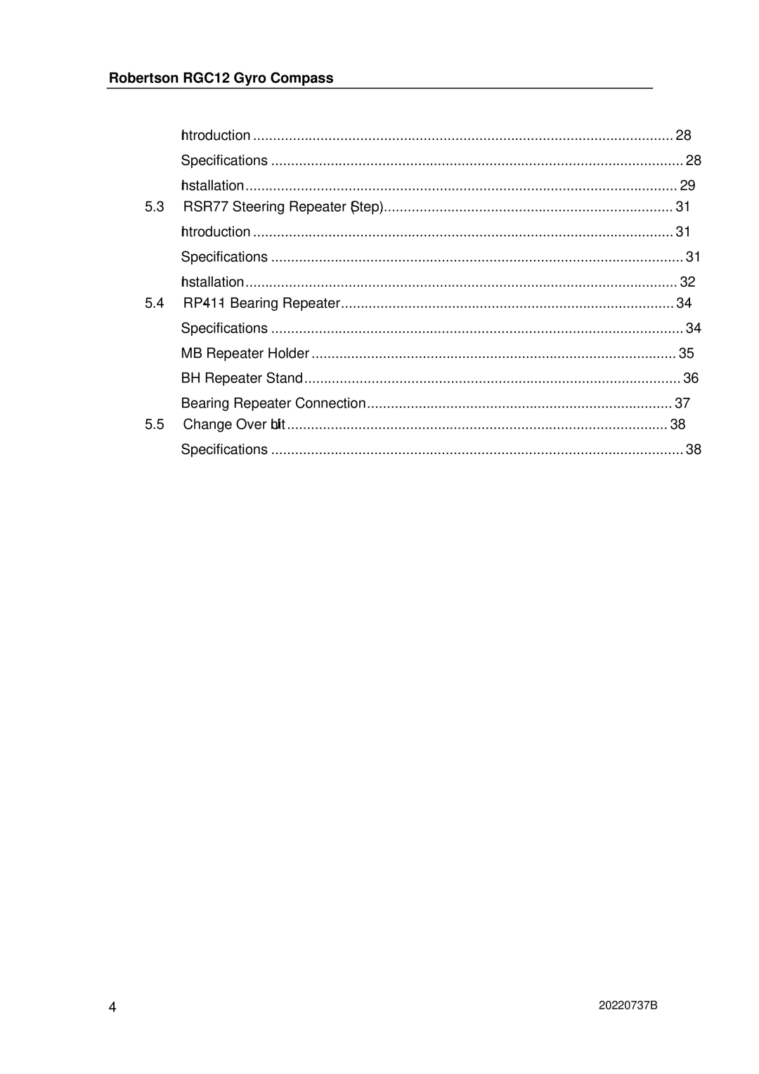 Simrad RGC12 manual Bearing Repeater Connection 