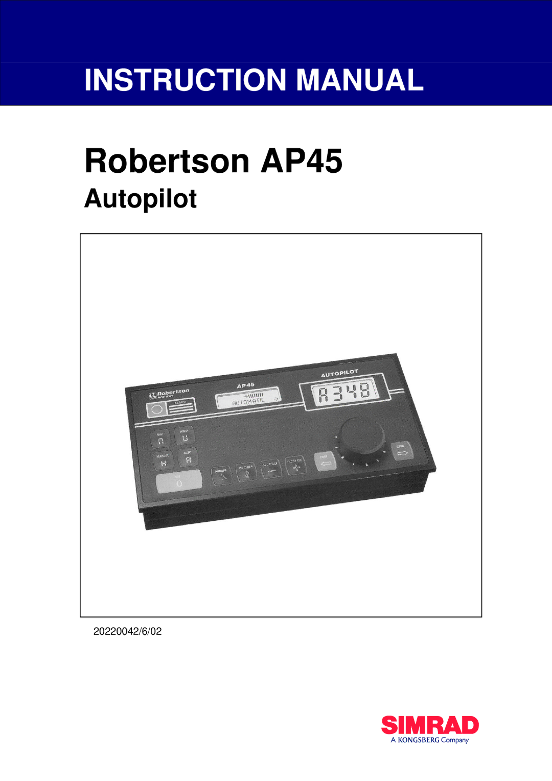 Simrad ROBERTSON AP45 manual Robertson AP45 