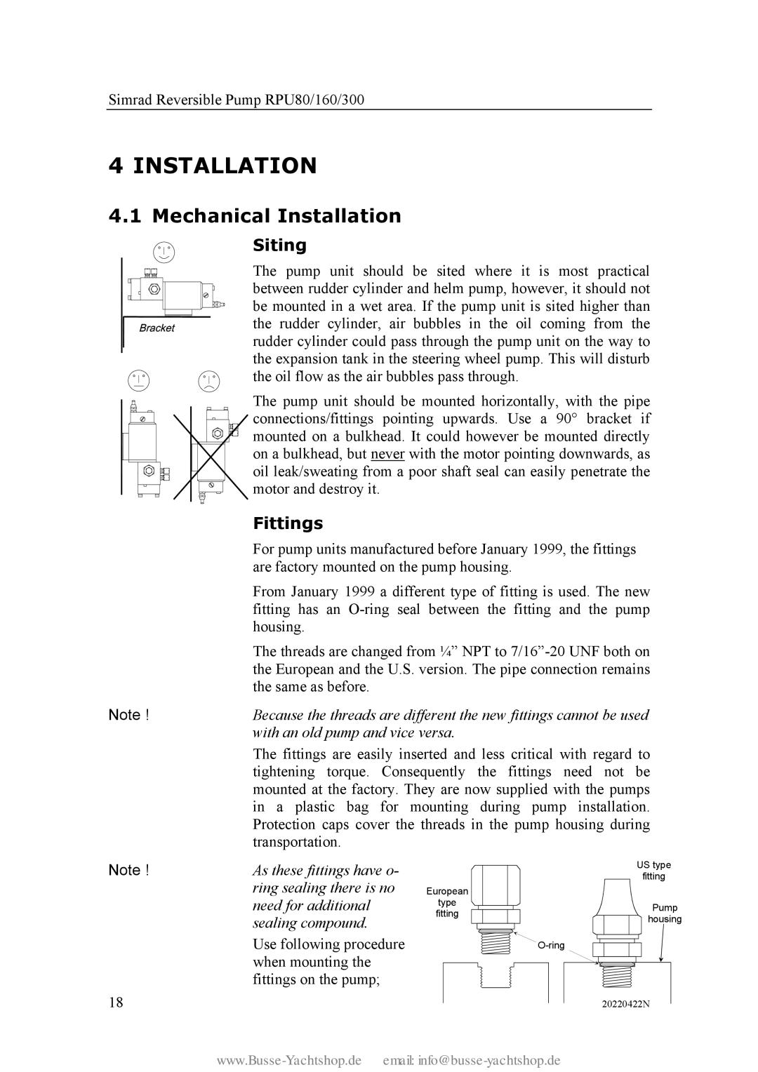 Simran RPU80 instruction manual Mechanical Installation 