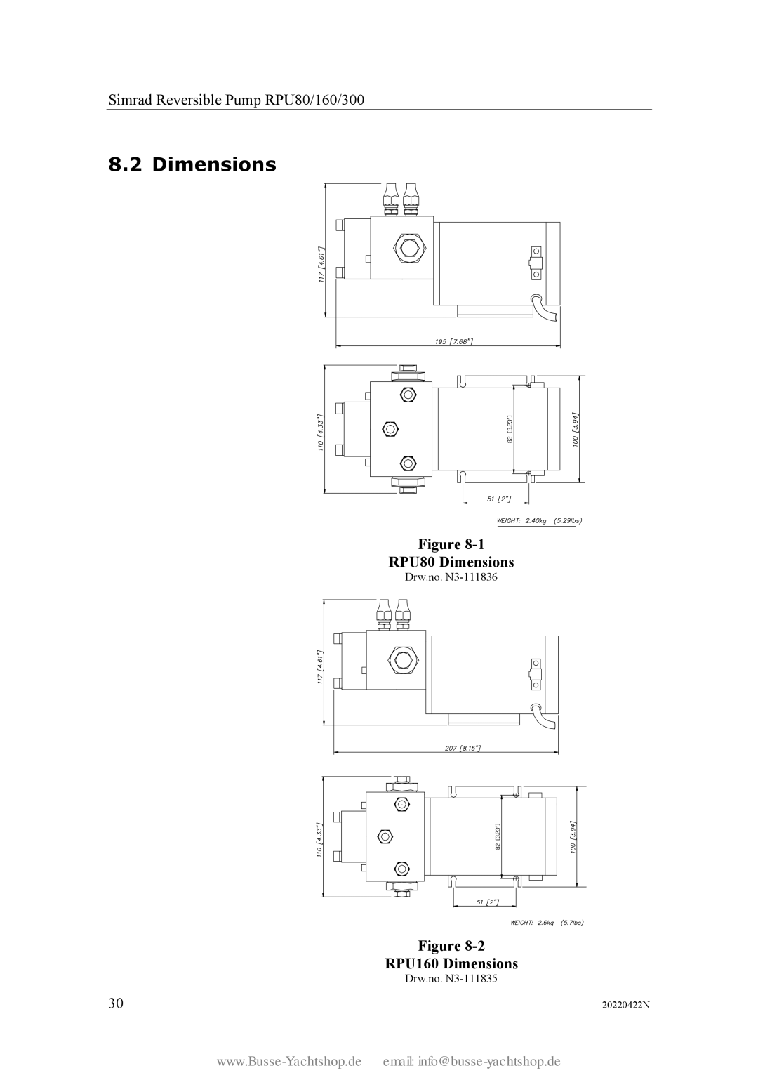 Simran RPU80 instruction manual Dimensions 