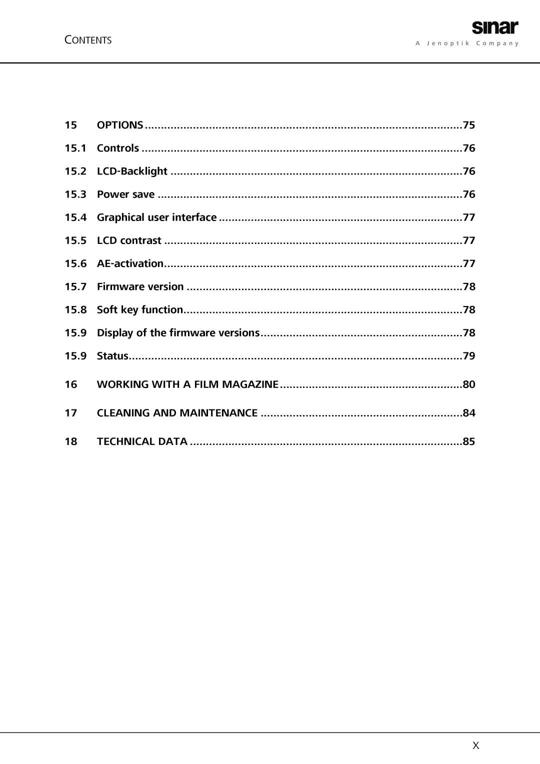 Sinar Hy6 manual Options 