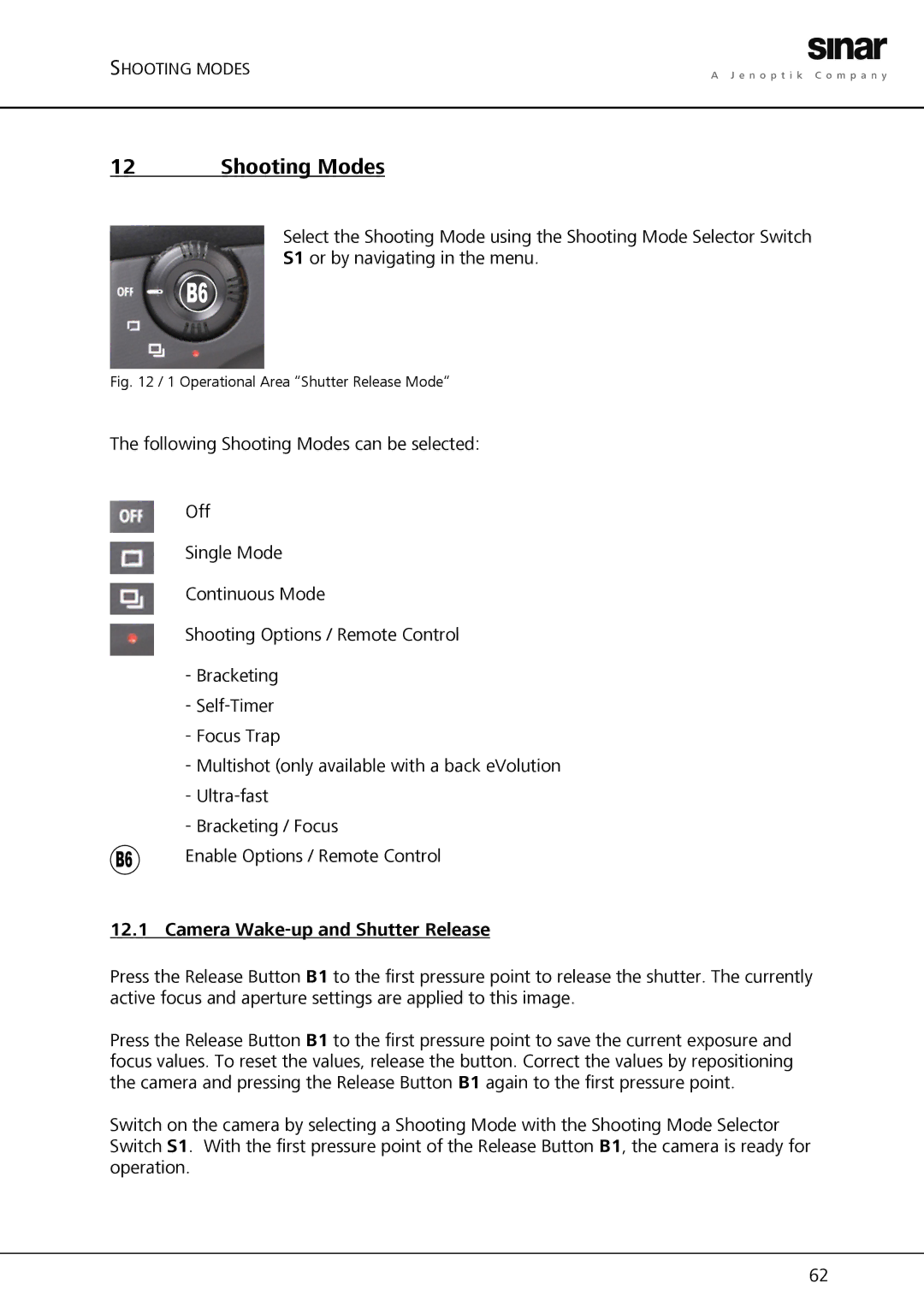 Sinar Hy6 manual Shooting Modes 