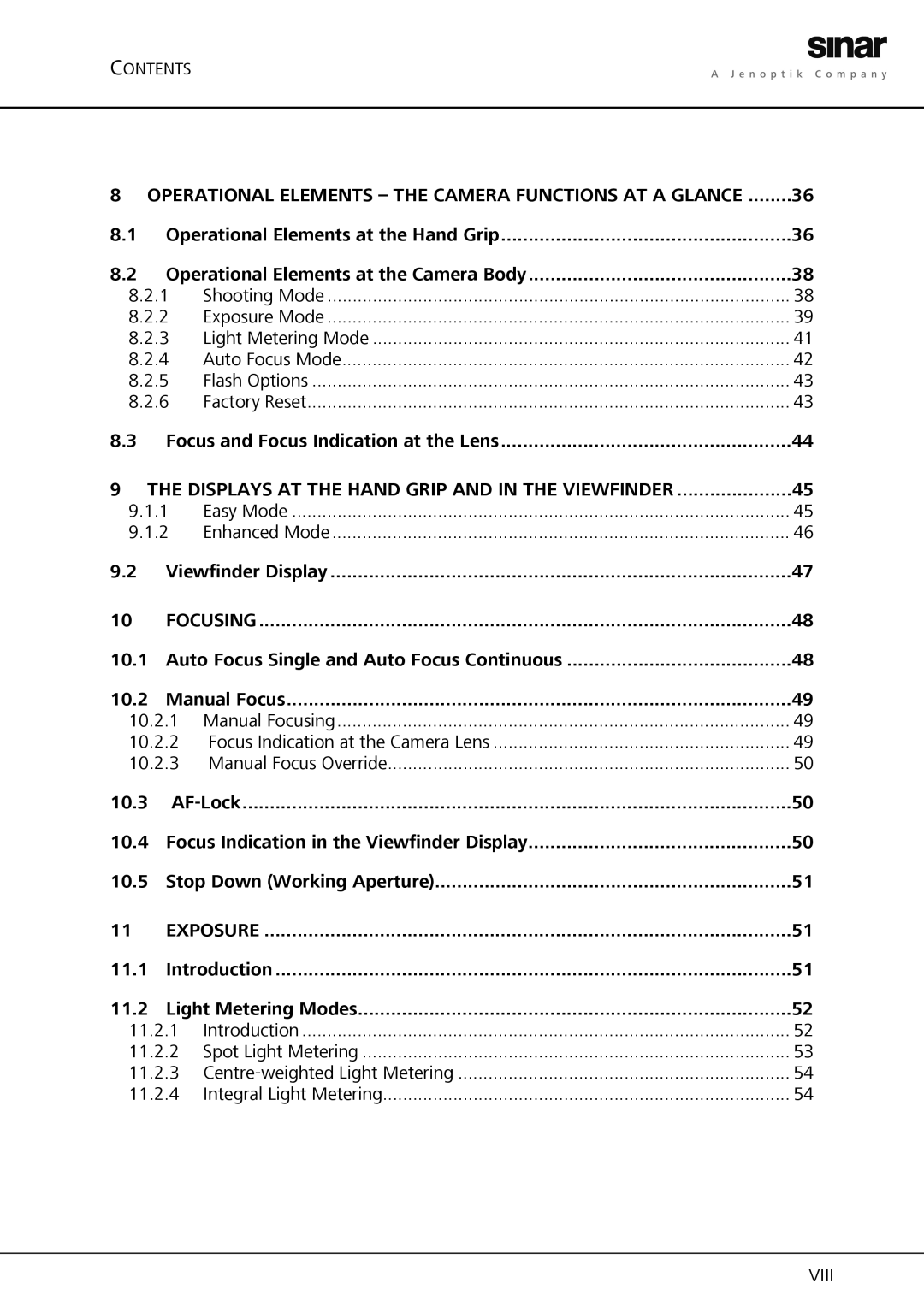 Sinar Hy6 manual Operational Elements at the Hand Grip, Shooting Mode, Viewfinder Display, 10.1, AF-Lock 10.4, 11.2.3 