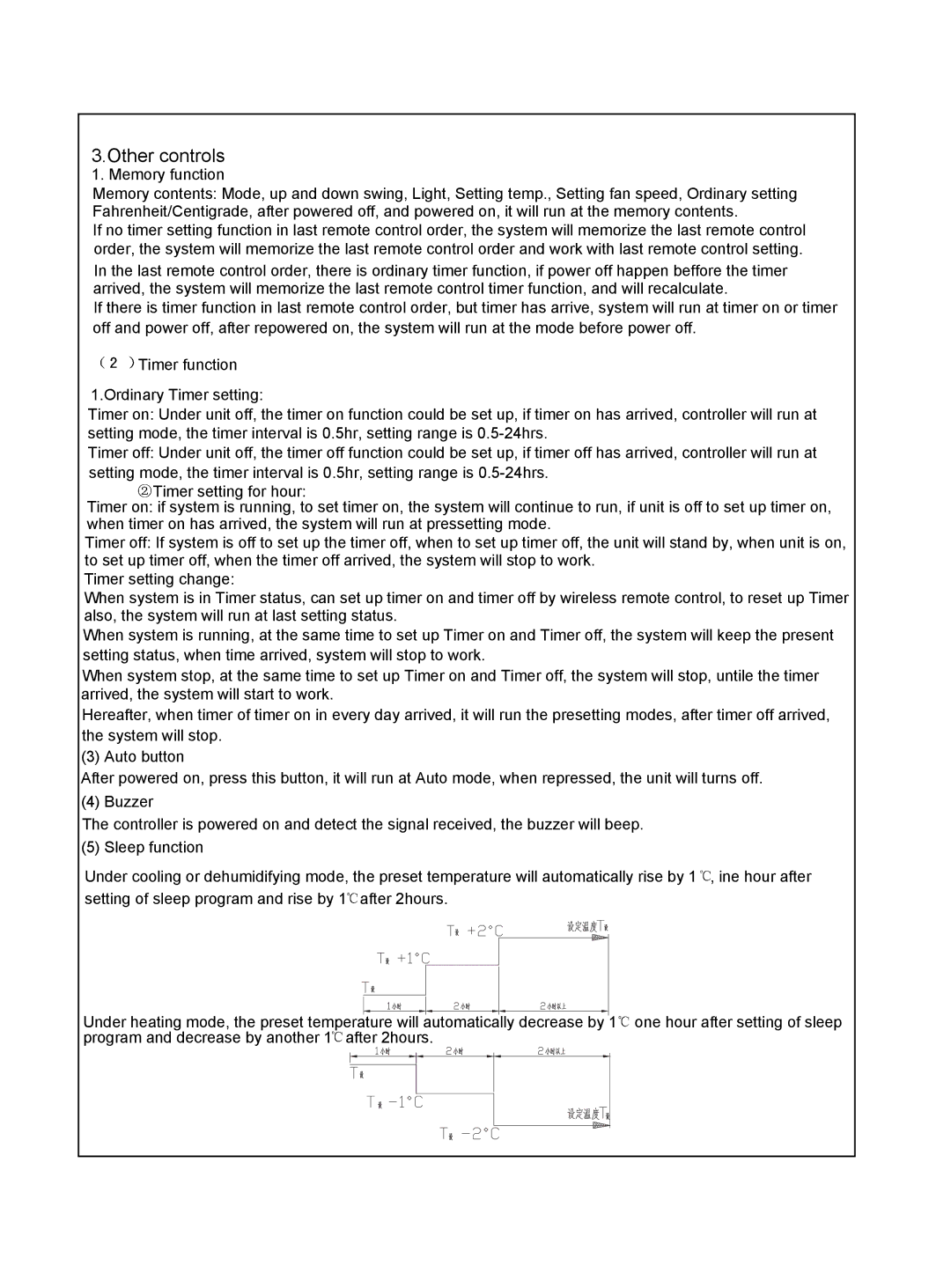 Sinclair ASH-13AK, ASH-09AK service manual Other controls 