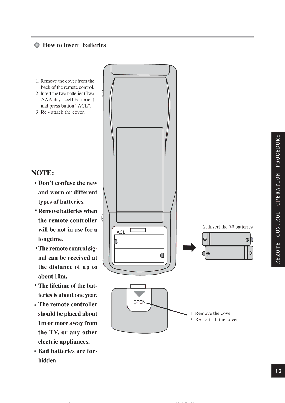 Sinclair ASH-24CN owner manual How to insert batteries 