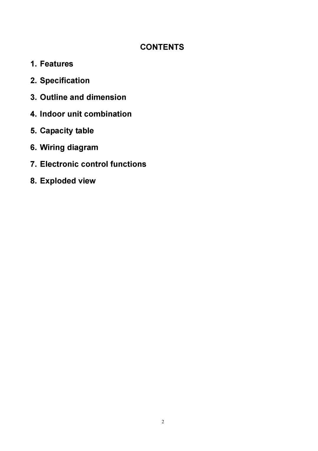 Sinclair SMF-C18AI, SMF-4E27AI, SMF-C12AI, SMF-C09AI service manual Contents 