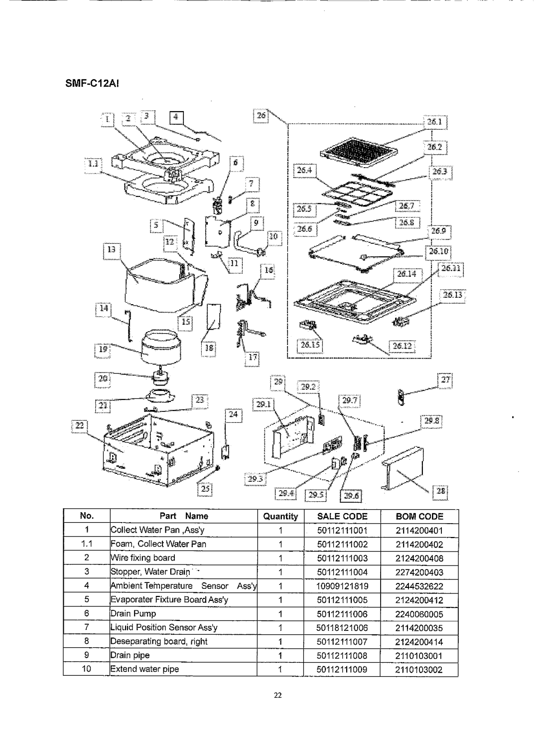 Sinclair SMF-C18AI, SMF-4E27AI, SMF-C12AI, SMF-C09AI service manual 