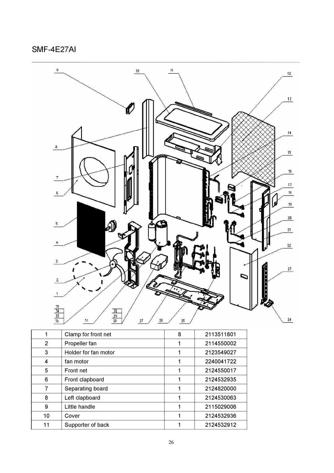 Sinclair SMF-C18AI, SMF-C12AI, SMF-C09AI service manual SMF-4E27AI 