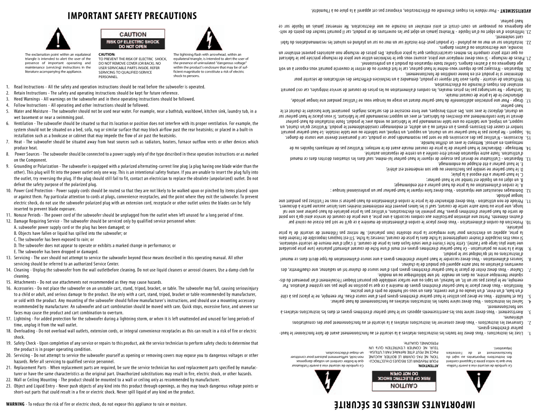 Sinclair SW8.3, SW10.3 instruction manual Important Safety Precautions 